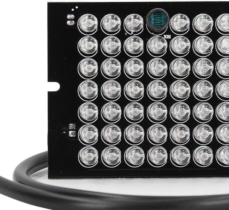 Hyuduo لوحة إضاءة LED لكاميرا الأشعة تحت الحمراء، 12 فولت تيار مستمر، 48 قطعة، مصباح مدمج للرؤية الليلية للأشعة تحت الحمراء لكاميرات المراقبة مع مستشعر ضوء، للاستخدام الداخلي لمراقبة المنزل، مشاهد الإضاءة - Image 4